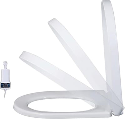 Toiletdeksel - Toiletbril WC-bril - Comfortabele WC-ervaring - Verwarmd en zachtsluitend - D-vorm 36x45cm - Wit