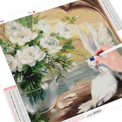 5D bricolage diamant broderie pleine ronde Pigeon nouveauté peinture Animal point de croix 30x30CM beige