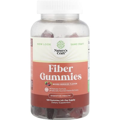 Nature's Craft, Vezel gummies, gemengde bessen, 120 gummies