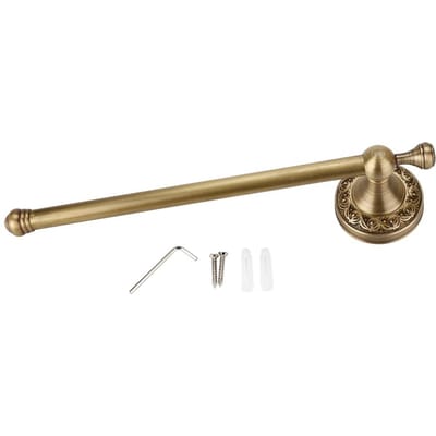 Porte-serviettes de salle de bain en laiton antique, barre à poteau unique, cintre à vêtements, étagère murale beige