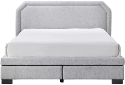 Vente-unique Bedframe stof lichtgrijs 180 x 200 cm (Super King Size Bed)