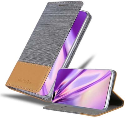 Cadorabo Hoesje geschikt voor Huawei P40 PRO / P40 PRO+ in LICHTGRIJS BRUIN - Beschermhoes met magnetische sluiting, standfunctie en kaartvakje Book Case Cover Etui
