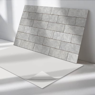 Wallfluent Vinyl Wandpaneel - 3D-baksteenpatroon Zelfklevend Wandpaneel - 100 cm x 50 cm - Grijs PVC wandpaneel - Set van 1 - Rechthoekig Wandbekleding Vinyl - Texturen Wandpaneel - PVC Muurpaneel - Wandpaneel Keuken en Badkamer
