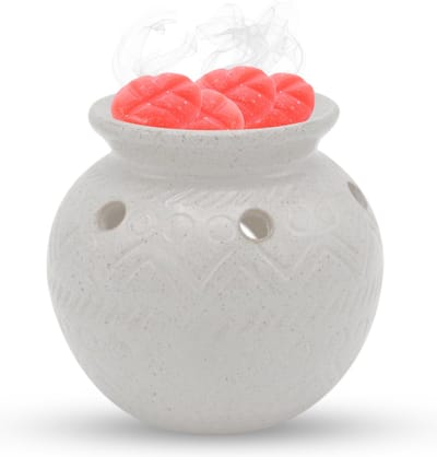 Scentchips® Bowl Deco - Waxbrander - Geurbrander - Oliebrander - Wax Melts Brander - Aromabrander - Ook Geschikt Voor Essentiële Oliën - Geurolie - Waxmelts - Wit