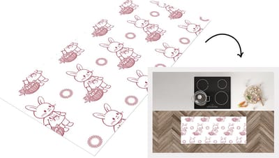 Keukenloper - Loper keuken - Konijnen - Patronen - Dieren - Cartoon - 120x50 cm - Keukenloper vinyl