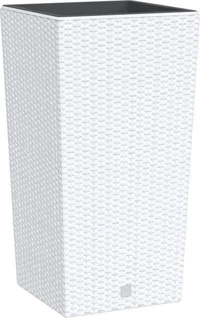 vidaXL Plantenbak met uitneembare bak rattan-look 21/49 L PP wit
