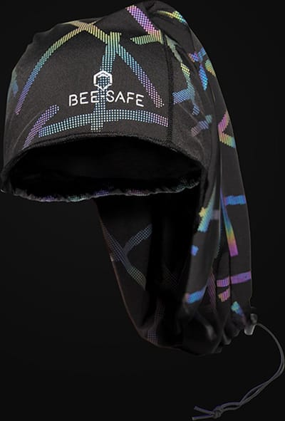 Bee Safe | Reflective Scarf - shawl | Multi colour reflectie print | hardloop nekwarmer | sport hoofddoek | running sjaal