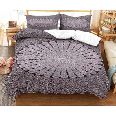 Bohemian Psychedelisch Mandala Patroon Dekbedovertrek Set Beddengoed Voor Volwassenen Kind Bedset Dekbedovertrek Met 1 Dekbed 2 Kussensloop AU King(245x210cm)