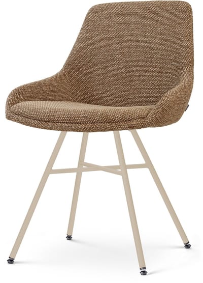 Nolon Noa-Isa Eetkamerstoel Bruin Blend - Beige Onderstel - Japandi - Comfortabel - Stoffen