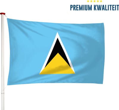 Saint Luciaanse Vlag St. Lucia 100x150cm - Kwaliteitsvlag - Geschikt voor buiten