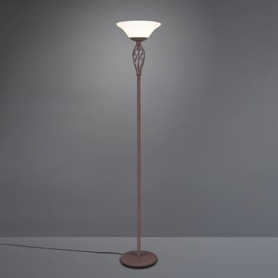 Trio leuchten - LED Vloerlamp - E27 Fitting - 2-lichts - Rond - Roestkleur - Aluminium