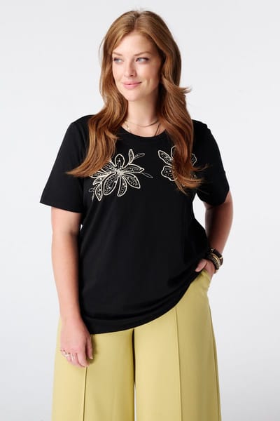 MS Mode T-shirt T-shirt met kralen