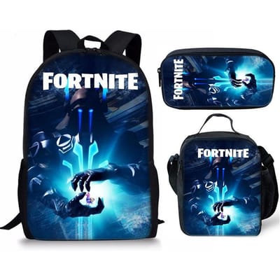 3 stuks Fortnite Activiteitenrugzak Anime Cartoon Schooltas Grote Capaciteit Student Schooltassen Etui Schattig En Charmant Lunchtas Verjaardagscadeau 3pcs