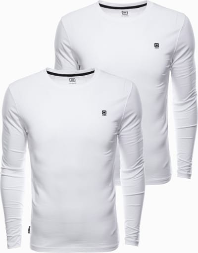 Heren effen longsleeve - mix 2-pack V2 Z40