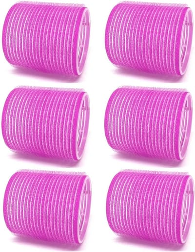 6 X-Large Zelfklevende Haarrolletjes 5 cm - Volume Krullen zonder Hitzeschade - Voor Nat en Droog Haar - Snel Droog - Random Kleur