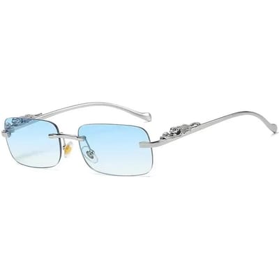 Retro Vierkante Zonnebril Dames Heren Vintage Stijl Mode Casual Trendy Klein Montuur Unisex Oculos Other white