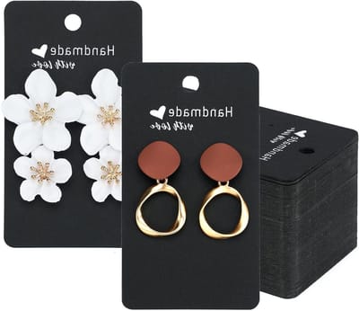 200 Stuks Kraft Papier Oorbellenkaarten 5 x 9 cm voor Sieraden, Stud Oorbellen en Accessoires