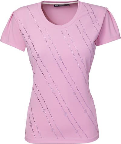 PK International - t Shirt - Shirt - Performance Meryl - steentjes diagonaal - Rando - Bright Mauve - Roze - 158