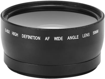 Dailygoods- Groothoek Macrolens 0,45X - Geschikt voor 58 mm Cameralenzen - Duurzaam Ontwerp - Aluminiumlegering - Optisch Glas - Lichtgewicht 163g - Camera Lens