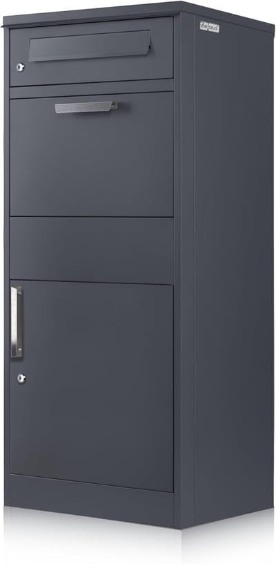 Brievenbus met pakketklep - Pakketbox brievenbus - Veilige pakketontvangst - Geïntegreerd retourblok - 112 cm hoog - Antraciet
