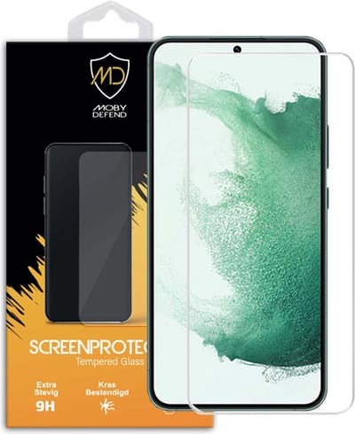 MobyDefend Screenprotector - Geschikt voor Samsung Galaxy S22 Plus (S22+) - Case-Friendly Screensaver - Gehard Glas