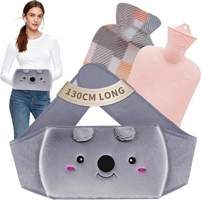 BOTC Kruik met Extra Dikke & Zachte Hoes - 130 cm - Warmtekompres voor Rug, Buik, Nek & Schouders - Donkergrijs
