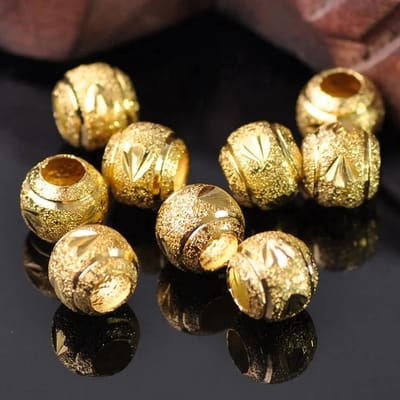 WiseGoods Luxe Kralenset Metaal 8mm - DIY Kralen Set - Hobby Bedels - Sieraden - Cadeau - Armbanden Maken - Kraaltjes Goud - 30st