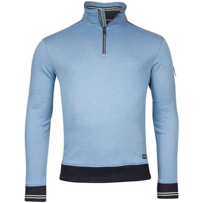 Baileys Trui Sweatshirt Half Zip Pinstripe Interlock Delft Blue / male