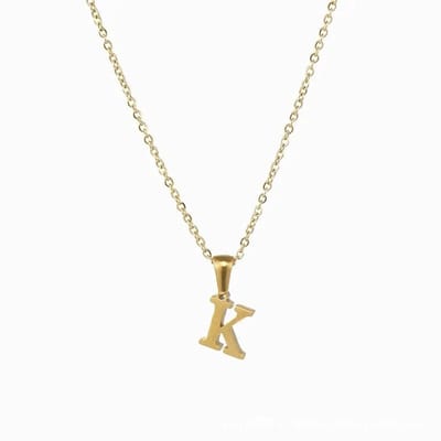 Aramat Jewels | Halskettingen | Stalen Letter Ketting goudkleur | K | |1,5mm | Staal | Volwassenen | Verkleurd niet