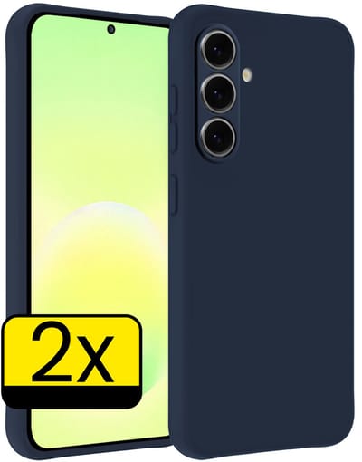 Hoesje - 2 Stuks - Geschikt voor Samsung Galaxy A57 - Sterk & Shockproof - Case Siliconen - Back Cover - Telefoon Hoes - Telefoonhoesjes - Donkerblauw
