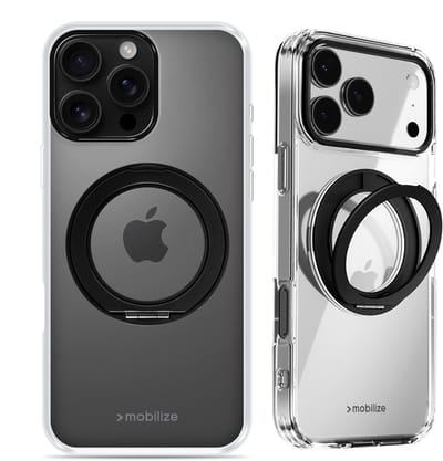 Mobilize Hoesje geschikt voor Apple iPhone 16 Pro Max MagSafe Telefoonhoesje Hardcase | Mobilize 360 Rotating Ring Backcover met Ringhouder | Geschikt voor MagSafe | Geschikt voor Draadloos Opladen met Magnetische Ring | Geschikt voor MagSafe Case -