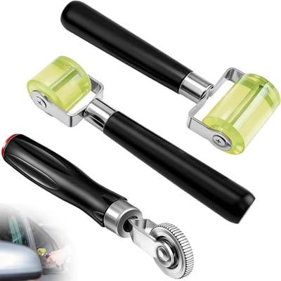 Set van 3 drukrollers van rubber 0.7 mm/30 mm/50 mm, handroller voor het aanbrengen van afdichtingen en het lassen van PVC-zeilen en geluidsisolatie voor voertuigen