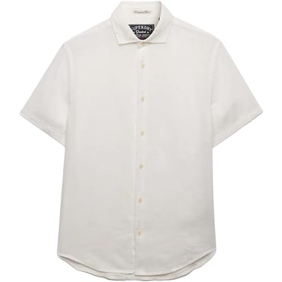 Superdry Riviera Linen Overhemd Met Korte Mouwen Wit 2XL Man