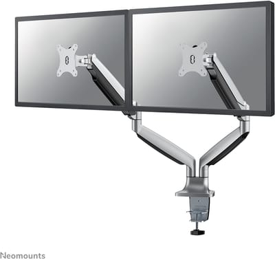 Neomounts NM-D750DSILVER Monitorarm 2 schermen - 10-32" - 1-9 kg/scherm - gasveer - zilver