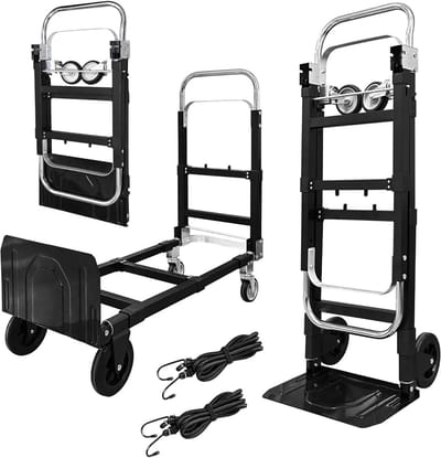 Opvouwbare Steekwagen 3-in-1 met Grote Capaciteit (300 kg) - Verstelbare Handgreep en 4 Wielen
