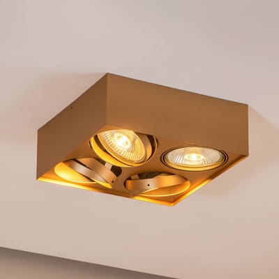 Argon Plafondspot Riesta, goud, 4-lamps