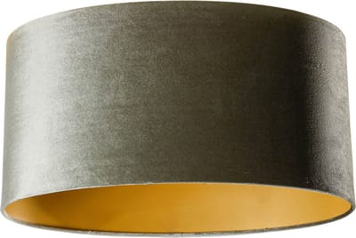 QAZQA cilinder velours - Klassieke Lampenkap - L 50 cm - Groen -