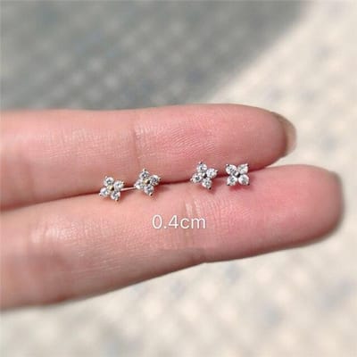 Boucles d'oreilles japonaises en argent Sterling 925, fleur exquise, placage de cristal, or 14 carats, bijoux d'anniversaire élégants à la mode pour femmes