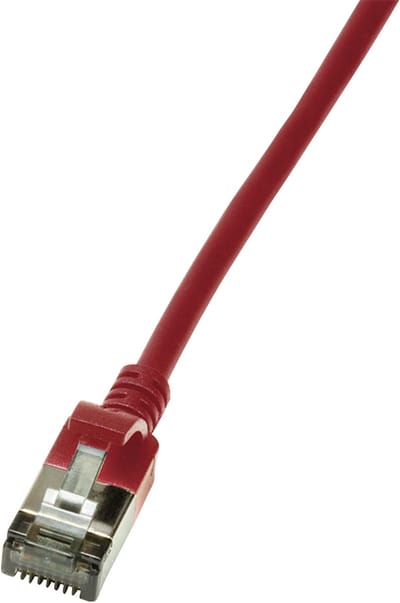 LogiLink CQ9054S RJ45 Netwerkkabel, patchkabel CAT 6A U/FTP 2.00 m Rood Extreem dun, Vlambestendig, Flexibel, Folie afscherming, Halogeenvrij,...