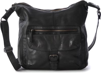 Bear Design Medium Crossbodytas / Schoudertas Dames - Leer - Anna - Zwart