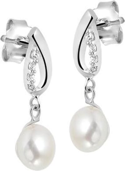 TFT Oorhangers Parel En Zirkonia Zilver Gerhodineerd Glanzend