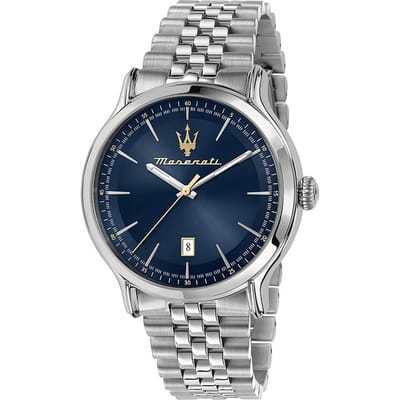 Maserati Epoca Roestvrij Staal Blauwe Wijzerplaat Quartz R8853118021 100M Herenhorloge blauw