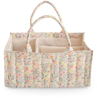 Mushie Diaper Caddy Draagbare Luier Organizer Pastel Blooms
