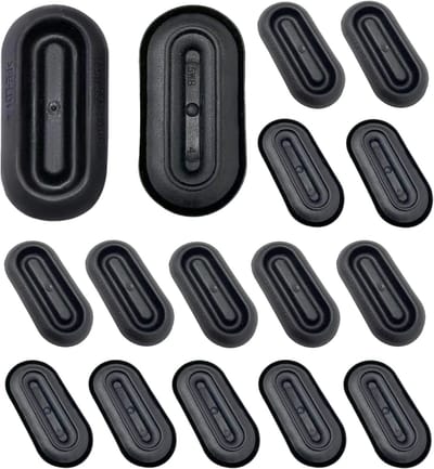 Gatstops Ondervloer - Rubberen Pluggen - Auto Bescherming - Nauwkeurige Pasvorm - 18x45 mm - Zwart