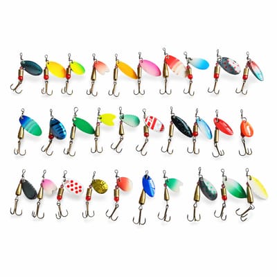 S&D | Spinner Set 30 Stuks – Blinkertjes Vissen – 3g per Spinner – 5-6cm – Kunstaas voor Roofvis, Forel, Baars en Snoek