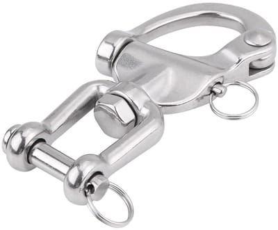 Dailygoody - Carabiner - Roestvrijstalen haak - Rotatable en veilig - 128mm - D-vorm - Geschikt voor spinnaker zeilen - Robuust en praktisch