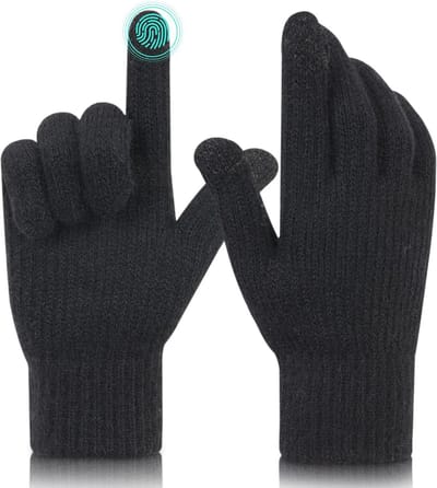 Winter Gloves Touchscreen for Men and Women - Elastic Finger Knitted Warm Sports Gloves