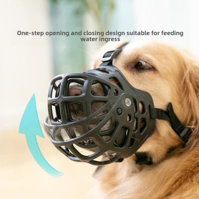 Hond Anti-kras Huisdier Grid Ademend Anti-bijt Cover Middelgrote en Grote Hond Golden Retriever Satsuma Anti-blaffen Verstelbare Benodigdheden M