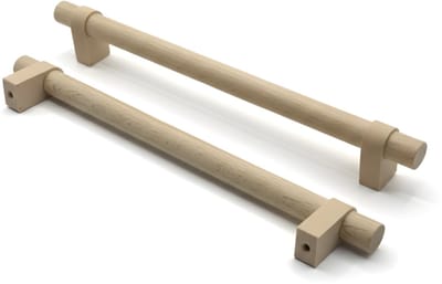 Home 3D ® - Handgrepen Beige - 2 Stuks - 192mm – Beukenhout – Gemaakt in Nederland – Inclusief Schroeven - Voor Keuken, Kast en Meubel