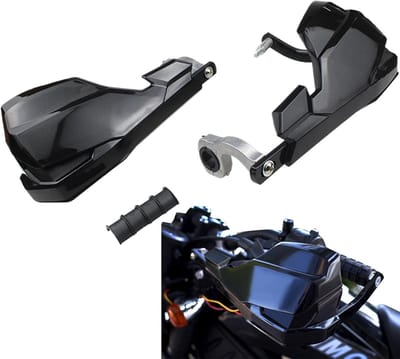 Motorfiets Handbeschermers - Aluminium Guard - Veilig Rijden - Sterke Bescherming - 1 Paar - Zwart